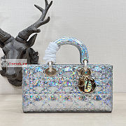 Dior Lady D-Joy Bag Cannage Silver-tone M0540 26x13.5x5cm - 1