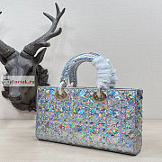 Dior Lady D-Joy Bag Cannage Silver-tone M0540 26x13.5x5cm - 4
