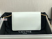 Celine Wallet On Chain Triomphe In Shiny Leather White 10J733 19x11x4cm  - 3