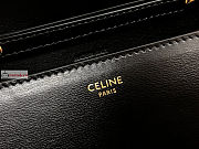 Celine Wallet On Chain Triomphe In Shiny Leather Black 10J733 19x11x4cm  - 3