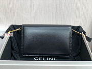 Celine Wallet On Chain Triomphe In Shiny Leather Black 10J733 19x11x4cm  - 4