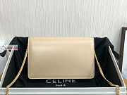 Celine Wallet On Chain Triomphe In Shiny Leather Light Beige 10J733 19x11x4cm  - 5