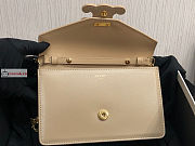 Celine Wallet On Chain Triomphe In Shiny Leather Light Beige 10J733 19x11x4cm  - 4