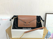 Celine Wallet On Chain Triomphe In Shiny Leather Tan 10J733 19x11x4cm  - 1