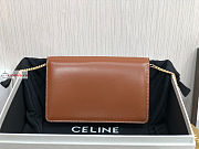 Celine Wallet On Chain Triomphe In Shiny Leather Tan 10J733 19x11x4cm  - 4