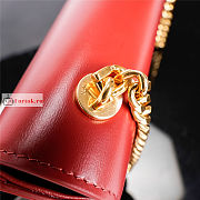 Celine Chain Shoulder Bag In Leather Red 197992 20.5x10.5x4cm - 3