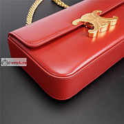 Celine Chain Shoulder Bag In Leather Red 197992 20.5x10.5x4cm - 2