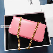 Celine Chain Shoulder Bag In Leather Pink 197992 20.5x10.5x4cm - 6