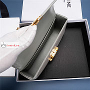 Celine Chain Shoulder Bag In Leather Pale Grey 197992 20.5x10.5x4cm - 5