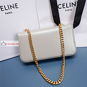 Celine Chain Shoulder Bag In Leather Pale Grey 197992 20.5x10.5x4cm - 3