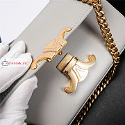 Celine Chain Shoulder Bag In Leather Pale Grey 197992 20.5x10.5x4cm - 2