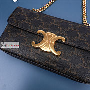 Celine Chain Shoulder Bag In Triomphe Canvas Tan 197992 20.5x10.5x4cm - 6