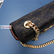 Celine Chain Shoulder Bag In Triomphe Canvas Tan 197992 20.5x10.5x4cm - 2