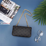 Celine Chain Shoulder Bag In Triomphe Canvas Tan 197992 20.5x10.5x4cm - 4