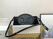 Celine Oval Bag Cuir Triomphe In Smooth Leather Black 198603 20x15x6cm - 3