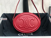 Celine Oval Bag Cuir Triomphe In Smooth Leather Red 198603 20x15x6cm - 1