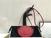 Celine Oval Bag Cuir Triomphe In Smooth Leather Red 198603 20x15x6cm - 6