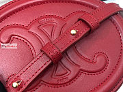 Celine Oval Bag Cuir Triomphe In Smooth Leather Red 198603 20x15x6cm - 3