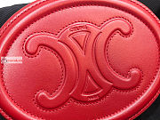 Celine Oval Bag Cuir Triomphe In Smooth Leather Red 198603 20x15x6cm - 2