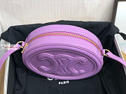 Celine Oval Bag Cuir Triomphe In Smooth Leather Purple 198603 20x15x6cm - 3