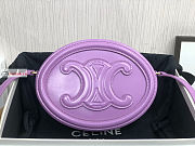 Celine Oval Bag Cuir Triomphe In Smooth Leather Purple 198603 20x15x6cm - 5