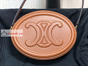 Celine Oval Bag Cuir Triomphe In Smooth Leather Tan 198603 20x15x6cm - 5