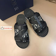 Dior Alpha Sandals Black/Beige Dior Oblique 3SA081 - 1