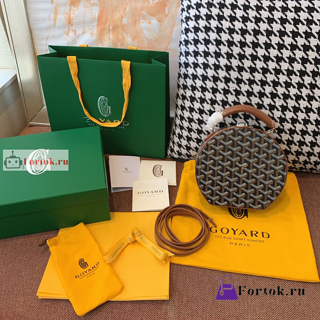 Goyard Alto Hatbox Bag Tan 16.5x7x18cm - 1