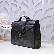 Bottega Veneta Intrecciato Woven Calf Briefcase Black 39x29x10cm - 5