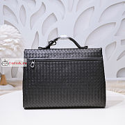 Bottega Veneta Intrecciato Woven Calf Briefcase Black 39x29x10cm - 4