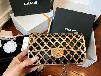 Chanel Small Gold Classic Bag With Pouch AS2514 11x18x6cm