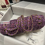 Chanel Classic Bag In Tweed Purple A01112 25x7x16cm - 6
