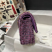 Chanel Classic Bag In Tweed Purple A01112 25x7x16cm - 4