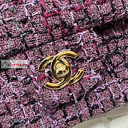 Chanel Classic Bag In Tweed Purple A01112 25x7x16cm - 2
