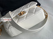 Chanel Small Flap Bag Gold Coin In Grained Leather White AS3369 21x14.5x6cm - 4