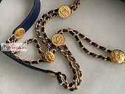 Chanel Small Flap Bag Gold Coin In Grained Leather Navy AS3369 21x14.5x6cm - 2