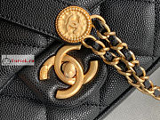 Chanel Small Flap Bag Gold Coin In Grained Leather Black AS3369 21x14.5x6cm - 3