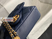 Chanel Mini Flap Bag Gold Coin In Grained Leather Navy AS3368 17x13x5.5cm - 4