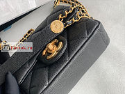 Chanel Mini Flap Bag Gold Coin In Grained Leather Black AS3368 17x13x5.5cm - 6