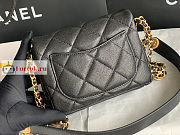 Chanel Mini Flap Bag Gold Coin In Grained Leather Black AS3368 17x13x5.5cm - 5