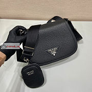 Prada Shoulder Bag In Grained Leather Black 1BD293 24x17x9.5cm - 5