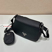 Prada Shoulder Bag In Grained Leather Black 1BD293 24x17x9.5cm - 4