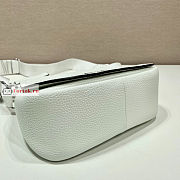 Prada Shoulder Bag In Grained Leather White 1BD293 24x17x9.5cm - 3