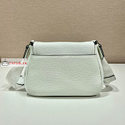 Prada Shoulder Bag In Grained Leather White 1BD293 24x17x9.5cm - 5