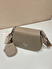 Prada Shoulder Bag In Grained Leather Beige 1BD293 24x17x9.5cm - 6