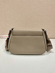 Prada Shoulder Bag In Grained Leather Beige 1BD293 24x17x9.5cm - 4