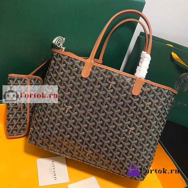 Goyard Saint Louis PM Bag Black/Tan 34x14x26cm - 1