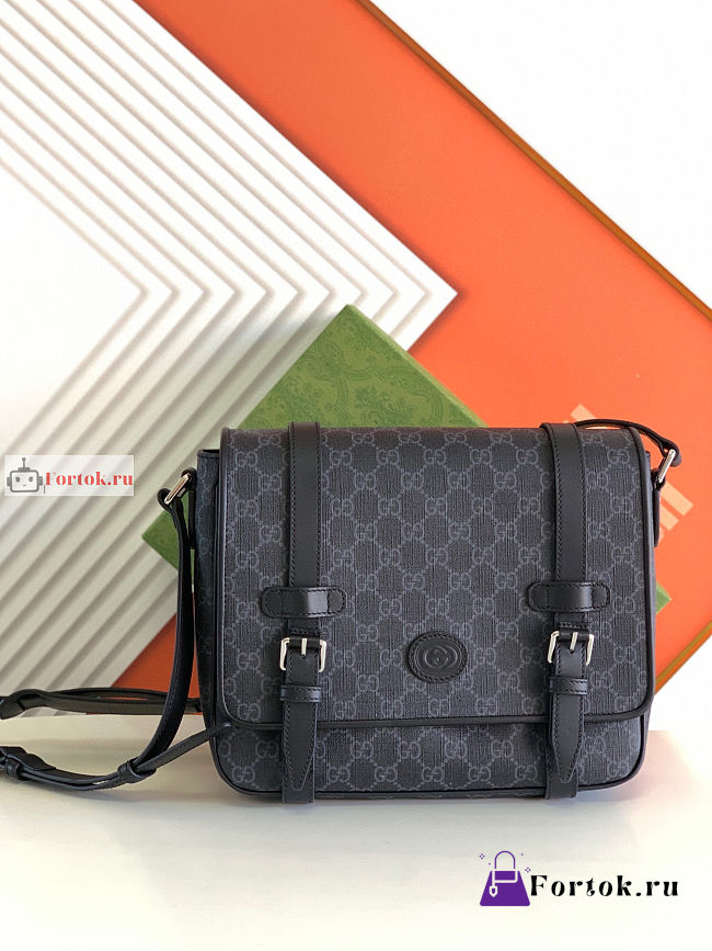 Gucci GG Messenger Bag Blue Canvas 658542 28cm - 1