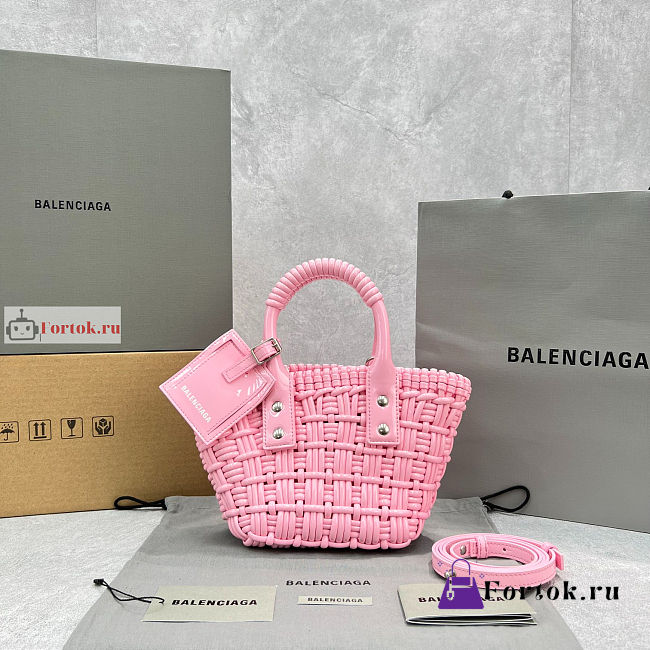 Balenciaga XXS Bistro Bucket Bag With Strap Pink 6780282 27cm - 1