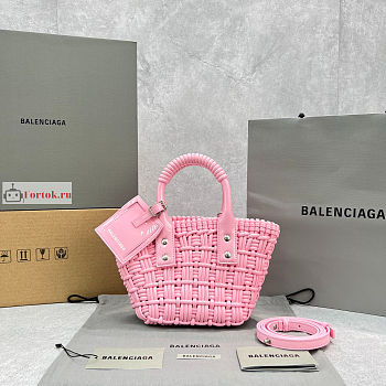 Balenciaga XXS Bistro Bucket Bag With Strap Pink 6780282 27cm